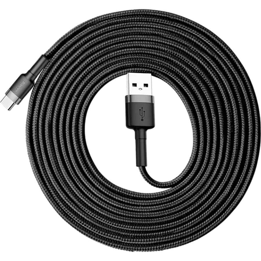 Кабель Baseus Cafule Cable Usb to Type-C 3A 2M Серый-черный фото 1