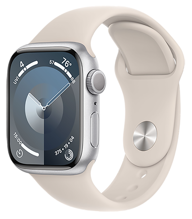 Apple Watch Series 9 GPS 41mm Aluminium Case with Silver/Starlight Sport Band S/M (MR9M3) фото 1