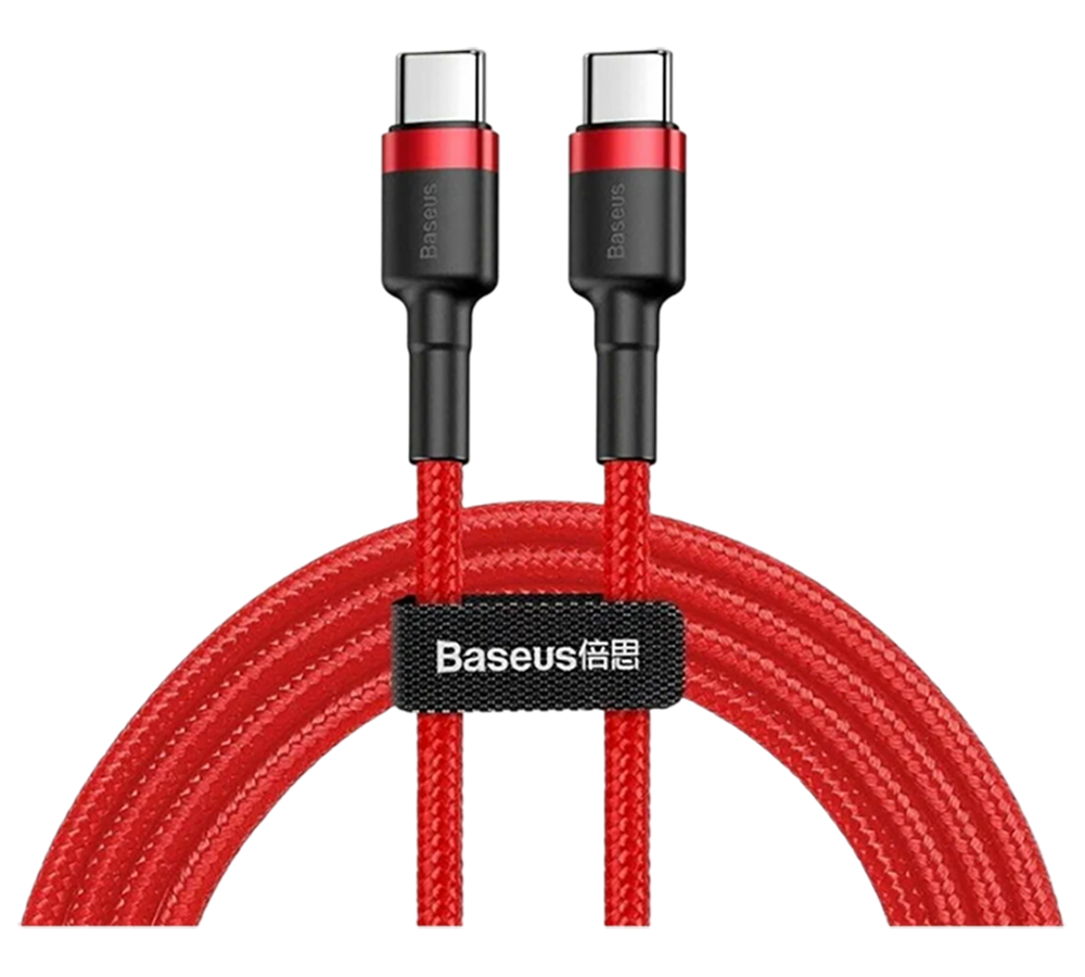 Кабель Baseus Cafule PD2.0 60W Type-C to Type-C (20V 3A) 1m красный