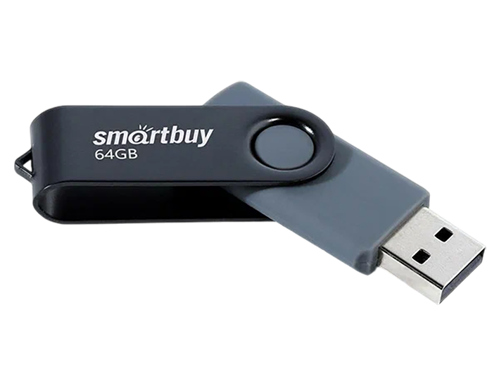 USB-накопитель 64Gb SmartBuy Twist, USB 2.0, черный