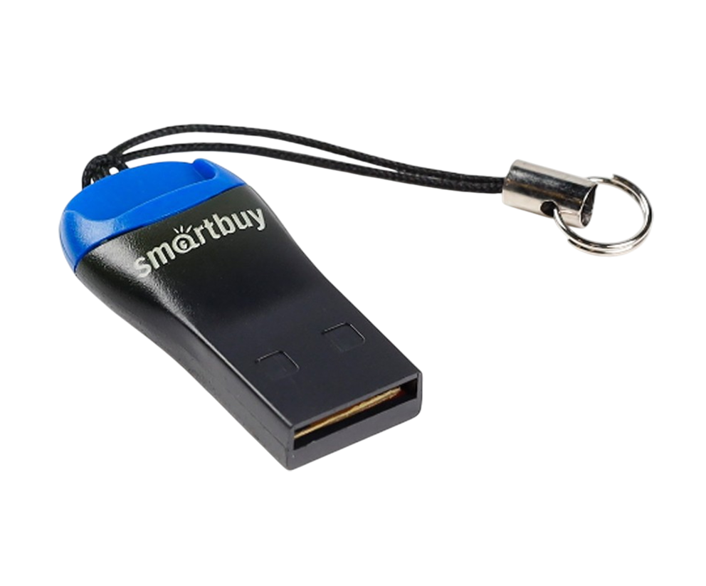 Картридер Smartbuy MicroSD, (SBR-711-B), черный/синий