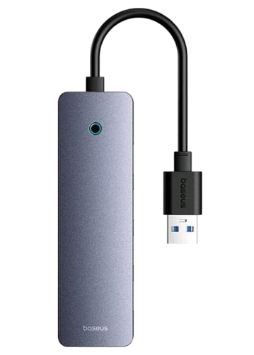 Хаб Baseus UltraJoy Series 4-Port HUB Lite 15см (USB-A - USB 3.0*4+USB-C 5V) B0005280B811-10