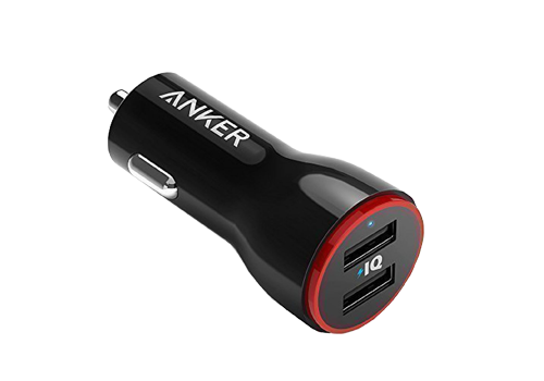 АЗУ Anker Powerdrive 2 24W 4.8А, 2 USB порта по 2.4А Black