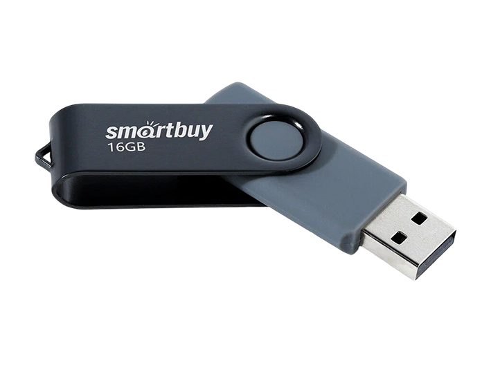 USB-накопитель 16Gb SmartBuy Twist, USB 2.0, черный