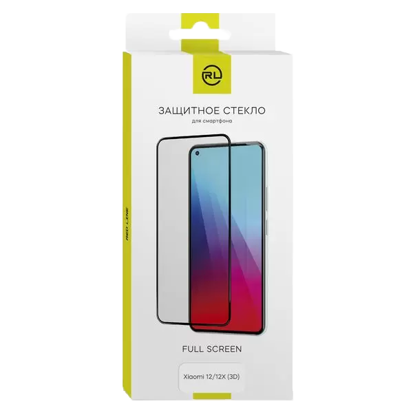 Стекло защитное для Xiaomi 12/12X Full Screen (3D) Red Line черное