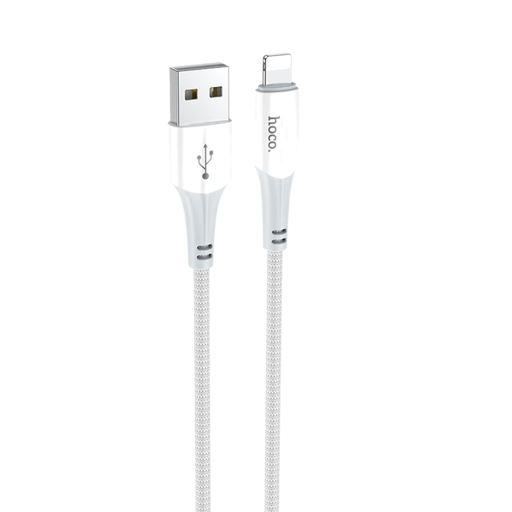Кабель HOCO X70 Ferry USB to Lightning, 2.4A,  1m, нейлон White