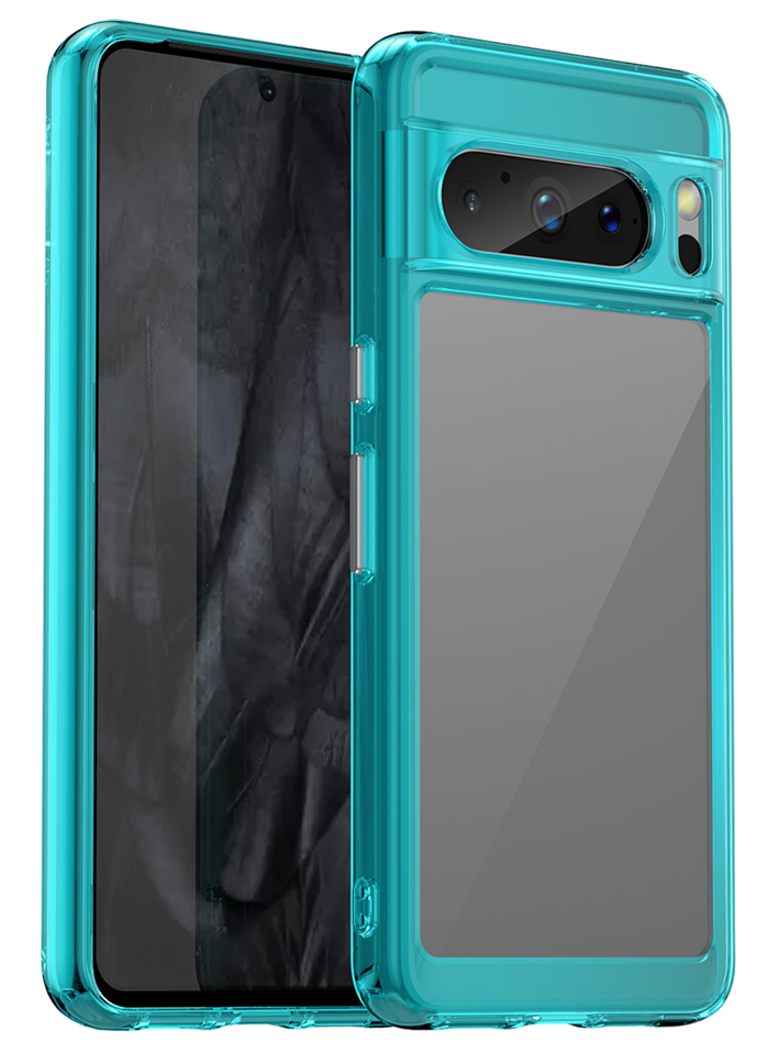 Чехол для Google Pixel 8 Pro Caseport противоударный с бирюзовыми рамками