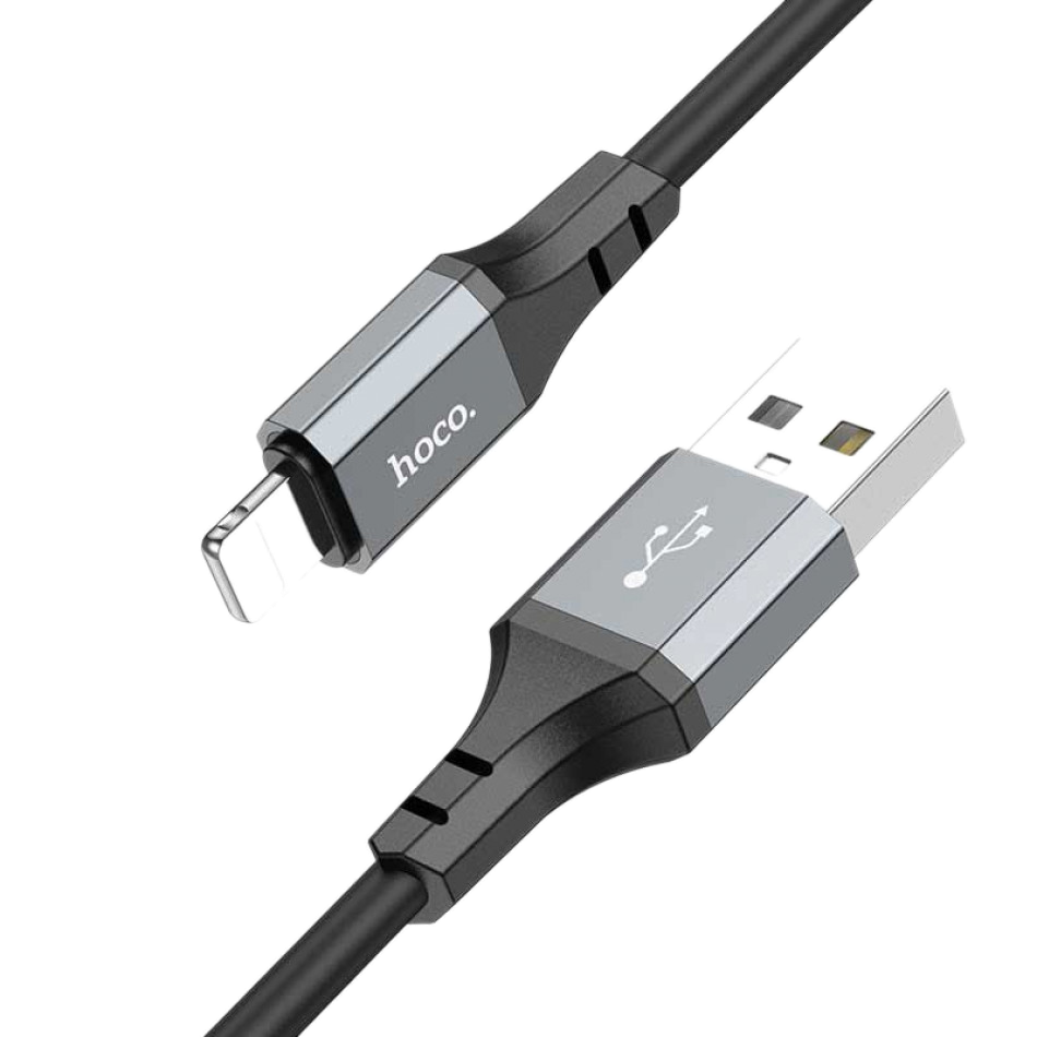Кабель HOCO X86 Spear USB to Lightning 2.4A, 1m черный
