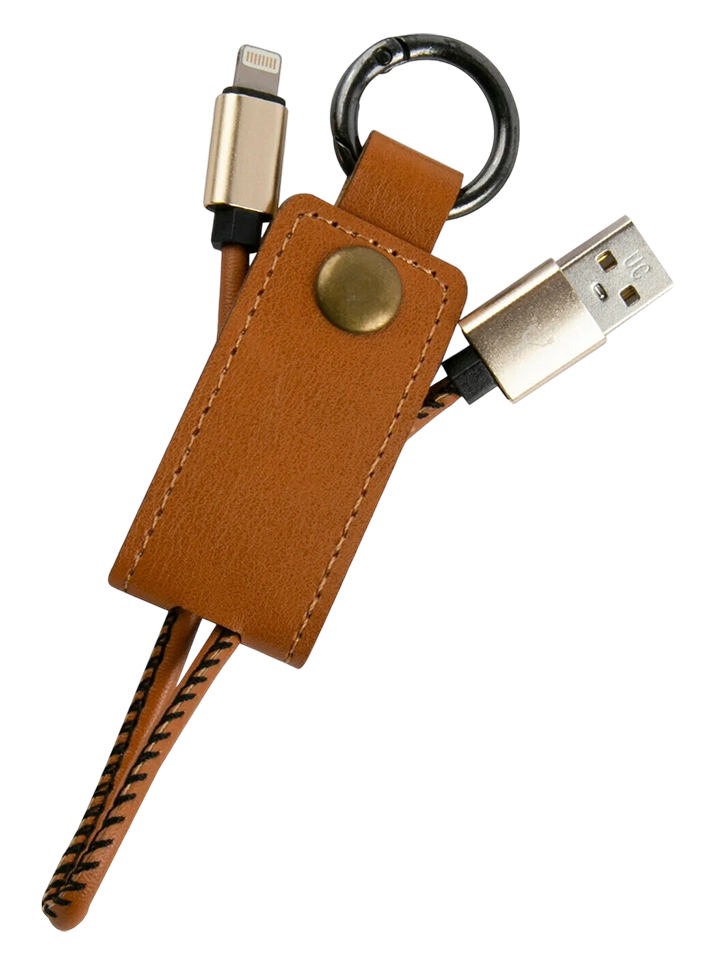 Кабель-брелок MB Mobility USB – Lightning, 25 см, коричневый