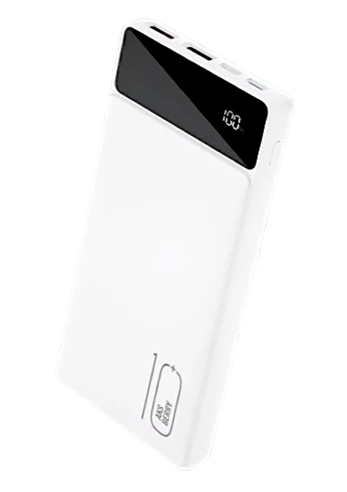Внешний АКБ Aksberry E101 быстрая зарядка PD20W/QC22.5W с дисплеем 10000mAh White