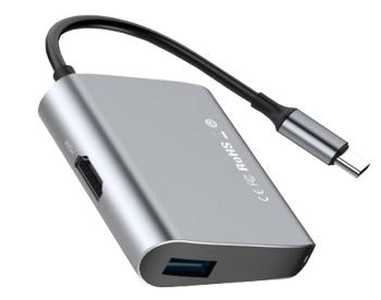 

Переходник Baseus Enjoyment series Type-C to HDMI+USB3.0 HUB Adapter Gray