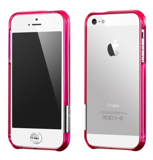 

Бампер для iPhone 5/5S More Color Gem Lucent Jelly Ring Pink Fuchsia