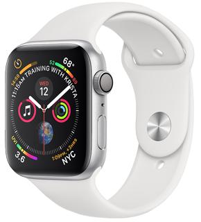 

Apple Watch Series 4 GPS 44mm Silver Aluminum Case with White Sport Band MU6A2