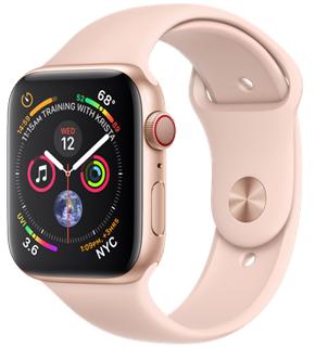

Apple Watch Series 4 GPS+ Cellular 40mm Gold Aluminum Case with Pink Sand Sport Band MTVG2
