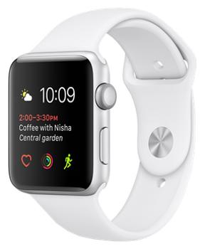 

Apple Watch Series 1 38mm silver aluminium case with white sport band MNNG2