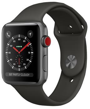 

Apple Watch Series 3 Cellular 42mm Space Gray Aluminum Case with Gray Sport Band MR2X2