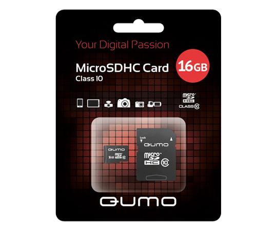

MicroSDHC 16GB QUMO Сlass 10 с адаптером SD 16 Gb