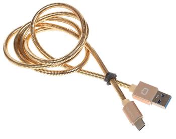 

Кабель Qumo USB 3.0 Type-C 1m металлический, золотой