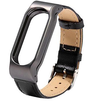 

Ремешок кожаный для Xiaomi Mi Band 2 черный