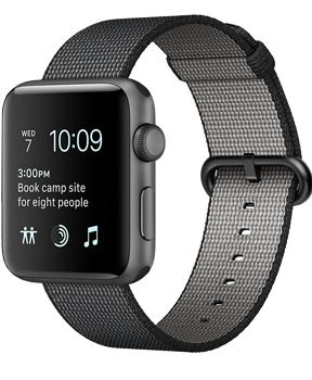 

Apple Watch Series 2 38mm Space Gray Aluminum Case with Black Woven Nylon