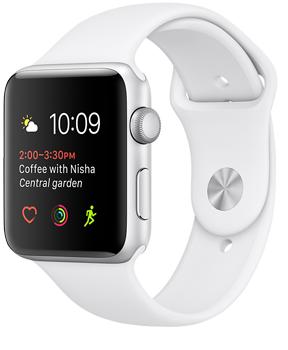 

Apple Watch Series 2 42mm Silver Aluminum Case with White Sport Band