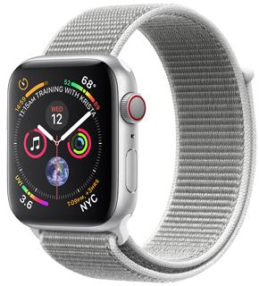 

Apple Watch Series 4 GPS+ Cellular 40mm Silver Aluminum Case with Seashell Sport Loop MTVC2