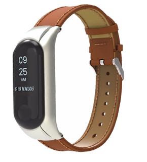 

Ремешок кожаный для Xiaomi Mi Band 3 коричневый
