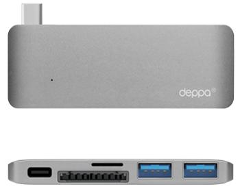 

Адаптер USB-C Deppa для Macbook 5в1, графит