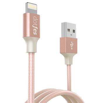 

Кабель Lightning Dotfes A03F MFI (1m), rose gold
