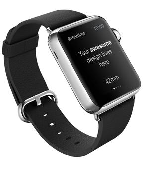 

Ремешок для Apple Watch 38mm Rock Genuine Leather Watchband Black