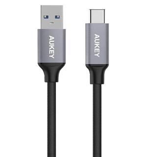 

Кабель Aukey USB 3.0 to Type-C нейлон 2.m серый
