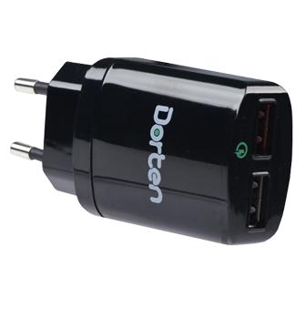 

Сетевое зарядное устройство Dorten Dual USB Quick Charger QC 3.0 Black