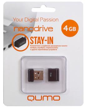 

USB-накопитель Qumo Nano USB 2.0 4GB 4 Gb, Белый