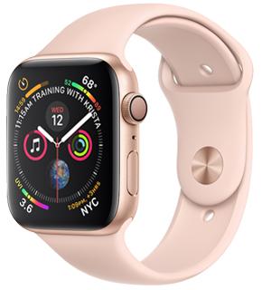 

Apple Watch Series 4 GPS 44mm Gold Aluminum Case with Pink Sand Sport Band MU6G2