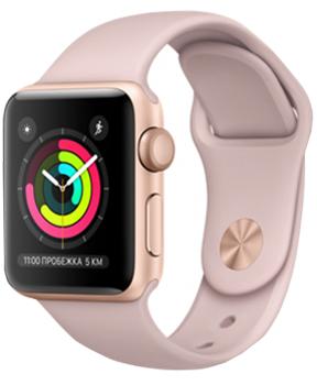 

Apple Watch Series 3 42mm Gold Aluminum Case with Pink Sand Sport Band MQL22