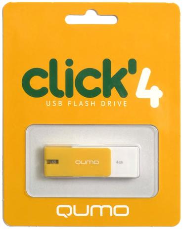 

USB-накопитель Qumo Click USB 2.0 4GB Amber