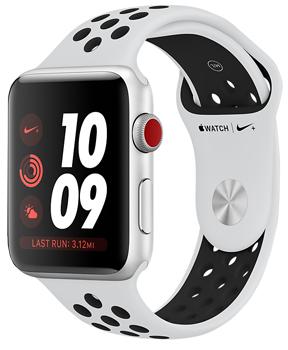 

Apple Watch Series 3 Cellular 42mm Silver Aluminum Case with Pure Platinum/Black Nike Sport Band
