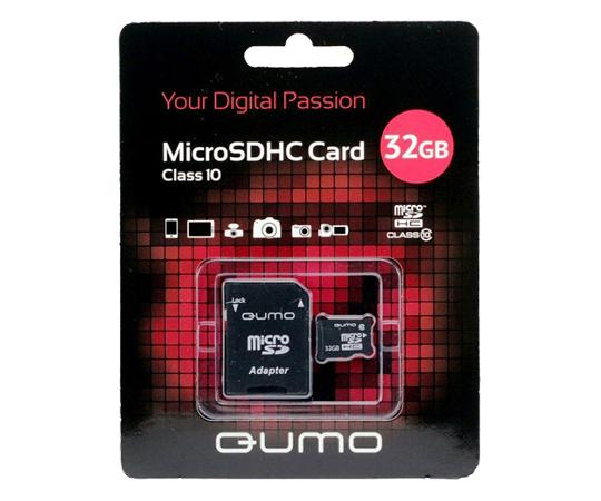 

MicroSDHC 32GB QUMO Сlass 10 UHS-I ,3.0 с адаптером SD 32 Gb