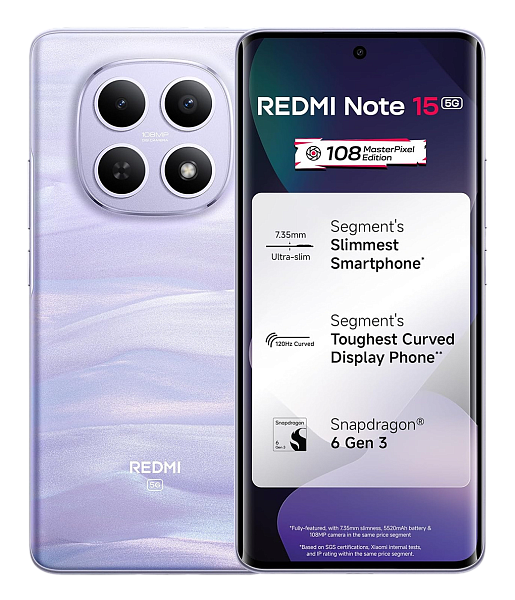 Xiaomi Redmi Note 15 5G 8/256Gb Mist Purple (Фиолетовый) (Global) Dual nano Sim