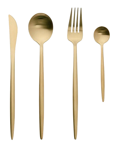 Набор столовых приборов Maison Maxx Stainless Steel Modern Flatware Set (4 предмета) золото