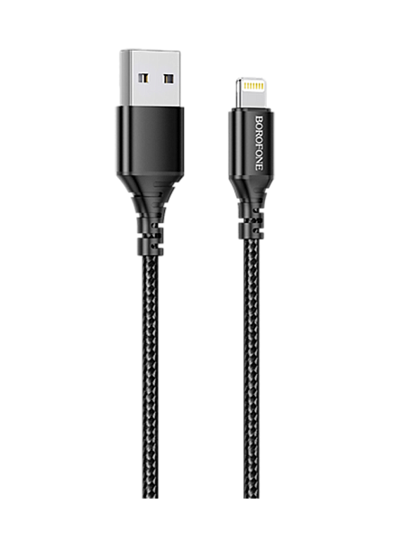Кабель Borofone BX54 Ultra bright USB to Lightning 1м, 2.4A, Черный