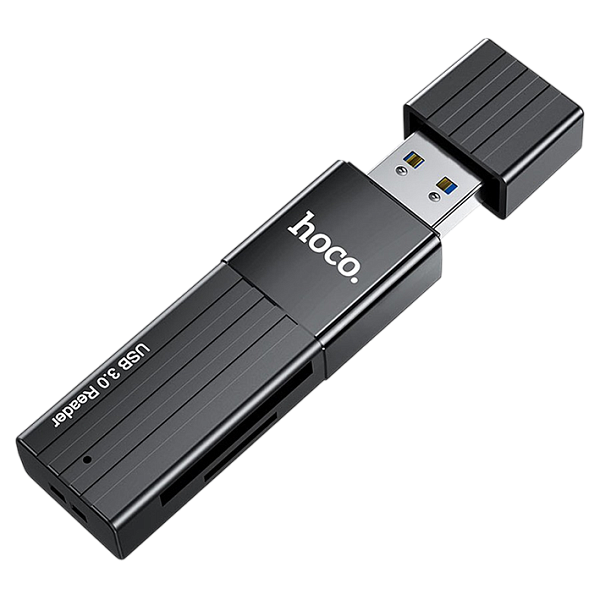 Картридер Hoco HB20 USB 2,0 - TF/ SD карта Black