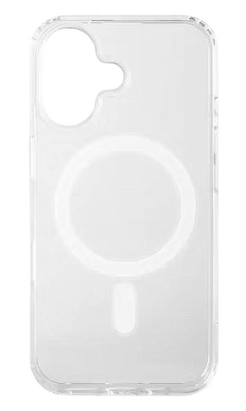 Накладка пластик Red Line для iPhone 16, для MagSafe, с силиконовым краем, прозрачная