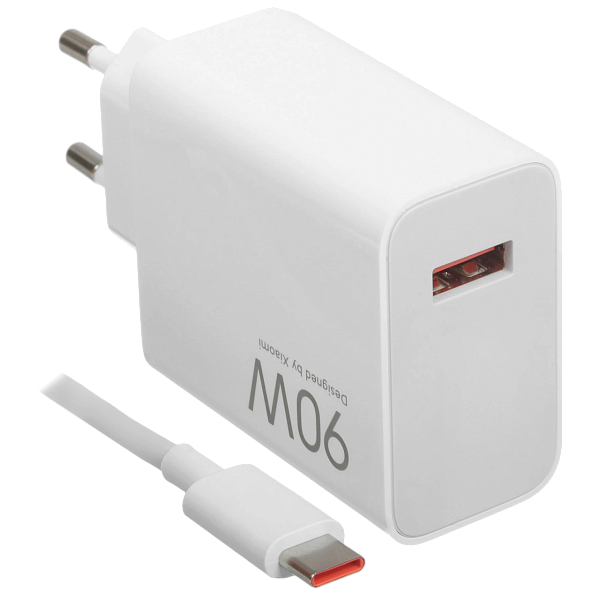 Сетевое зарядное устройство Xiaomi 90W HyperCharge Combo (TypeA) Global (MDY-15-EK) White