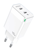 Сетевое зарядное устройство Aksberry T44 2port USBC 20W+20W 40w Max (белый) Сетевое зарядное устройство Aksberry T44 2port USBC 20W+20W 40w Max (белый)