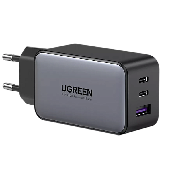Сетевое зарядное устройство Ugreen CD244, 1USB-A+2USB-C, 65W GAN Black