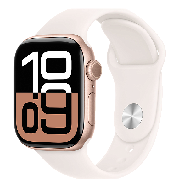 Apple Watch Series 10 GPS 46mm Aluminium Case with Rose Gold/Light Blush Sport Band M/L (MWWU3)