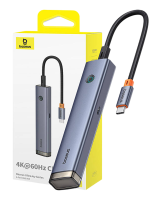 Хаб Baseus UltraJoy Series 6-Port HUB (Type-C to HDMI4K@60Hz*1+USB3.0*2+USB.2*1+Type-C3.0*1+PD*1)