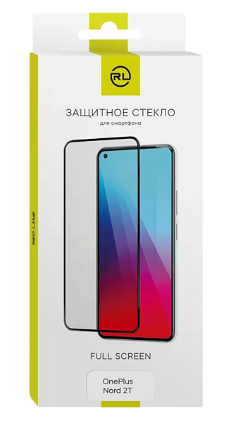 Стекло защитное для OnePlus Nord 2T Full Screen tempered glass FULL GLUE (на подложке) черный