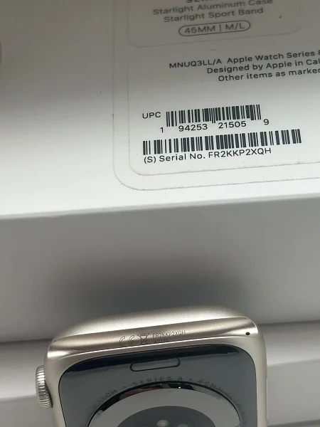 Apple Watch Series 8 GPS 45mm Aluminium Case with Starlight Sport Band M/L (MNUQ3)